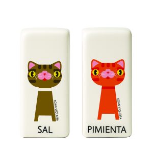 Salero y pimentero gatos